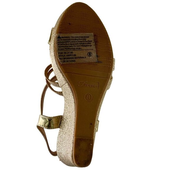 Forever Wedge Platform Sandals Open Toe Ankle Strap Women's Size 8 - Picture 9 of 15